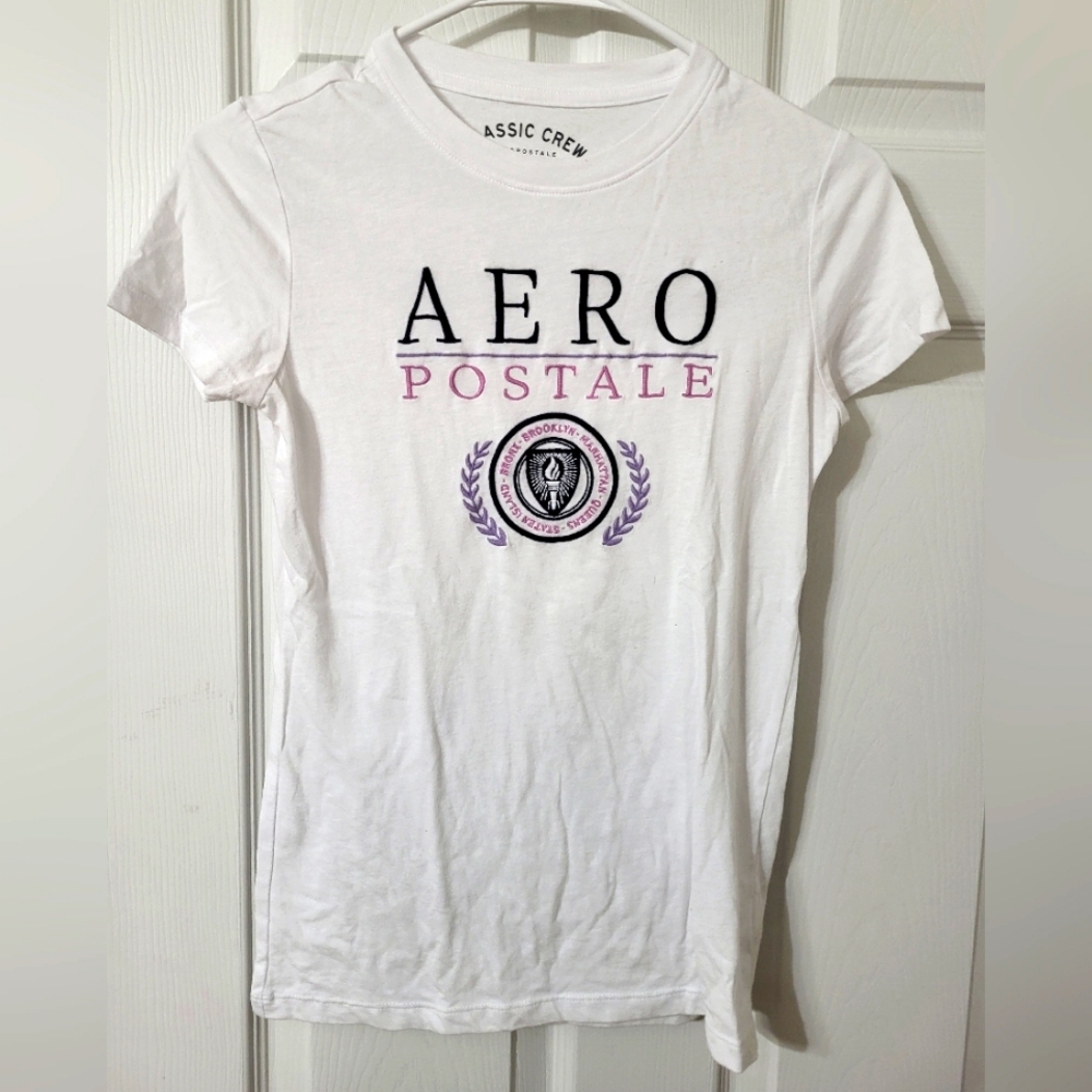 Aero & Hollister women's t-shirts, size small, white, pink, and coral
